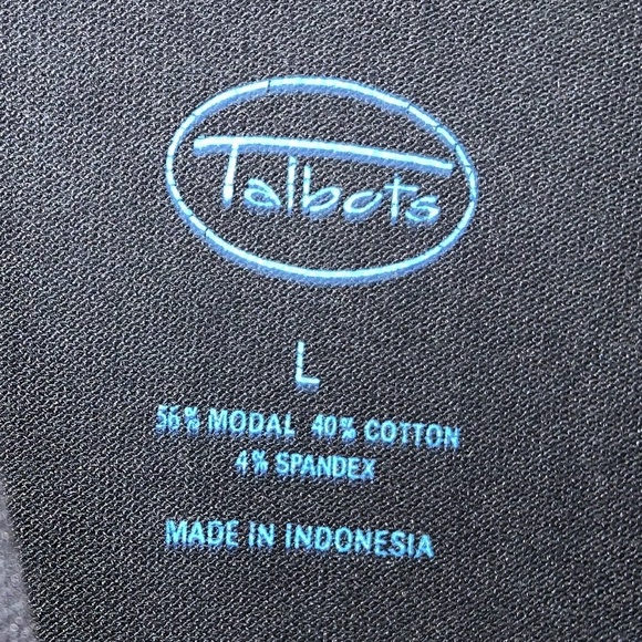 Talbots Top Polo Long Sleeve Black Sz: L - Picture 3 of 3